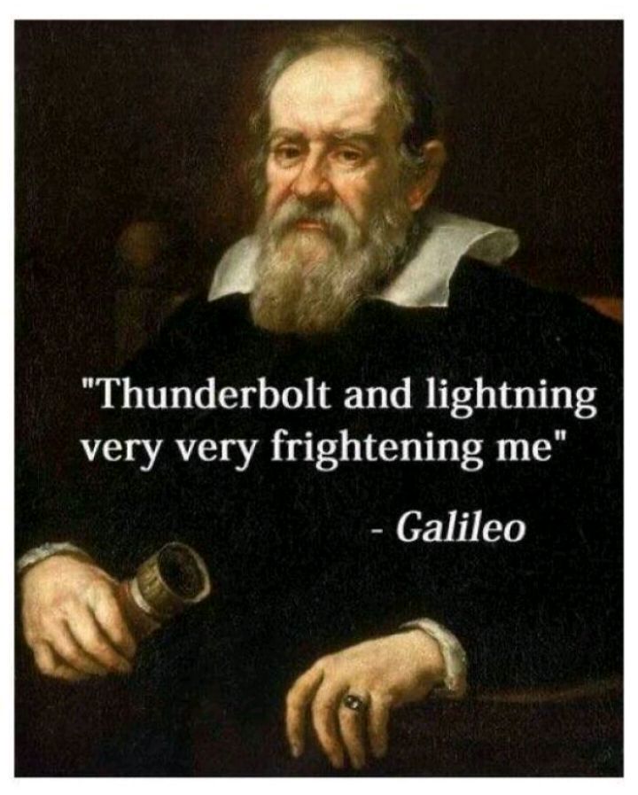 Thunderbolt and lightning very very frightening me Galileo