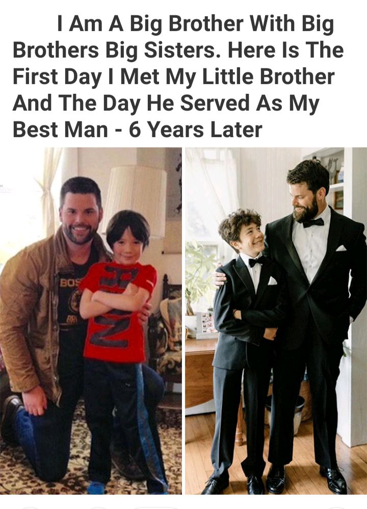 Am A Big Brother With Big Brothers Big Sisters Here Is The First Day Met My Little Brother And The Day He Served As My Best Man 6 Years Later