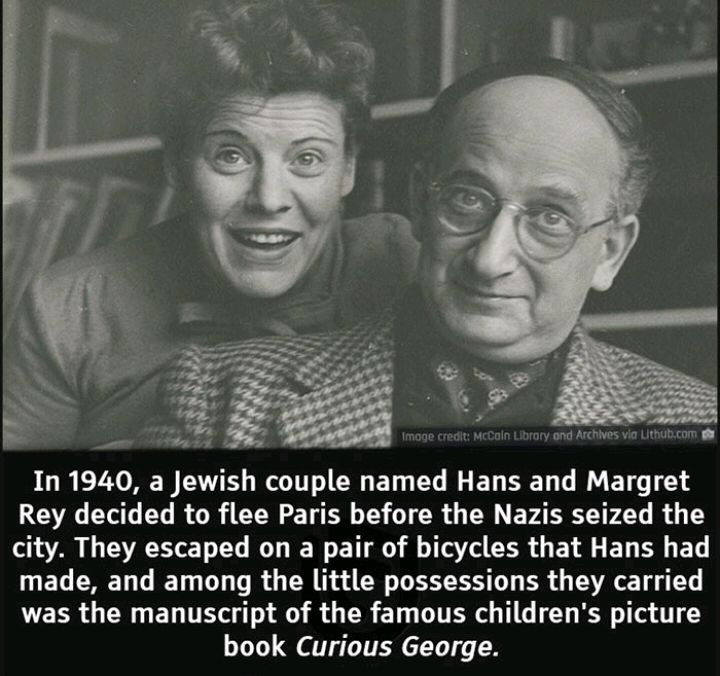 Rey decided to flee Paris before the Nazis seized the city They escaped on a pair of bicycles that Hans had made and among the little possessions they carried was the manuscript of the famous childrens picture book Curious George