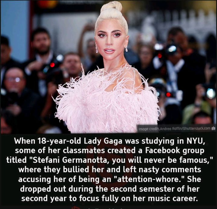 VLU b BTSN LR EET A CET ERVE RS T LR A AUA some of her classmates created a Facebook group LG RS Y ET TRCTY 0 BT T E WYL TR LW TV T8 T TR LR GESAL TG I VT G G G B AT T T 1 accusing her of being an attention whore She dropped out during the second semester of her second year to focus fully on her music career