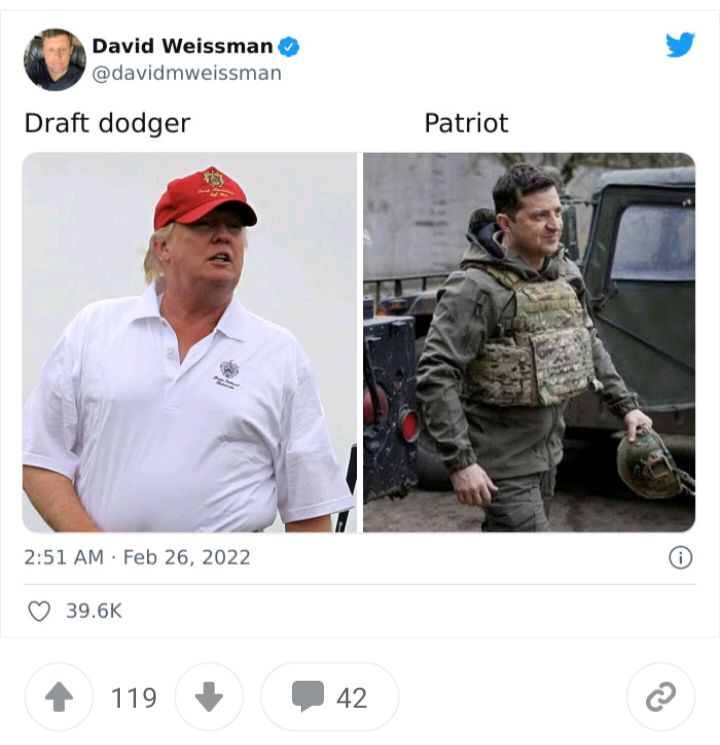 David Weissman L 4 davidmweissman Draft dodger Patriot 251 AM Feb 26 2022 Q 396K 4 119 P