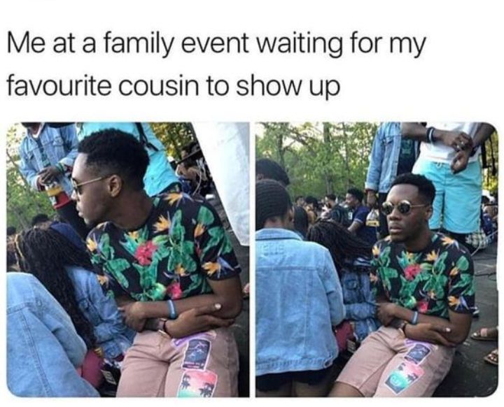 Me at a family event waiting for my favourite cousin to show up