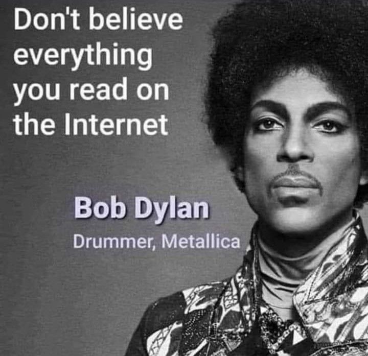 Dont believe everything you read on the Internet Bob Dyla 2 Drummer Metallica