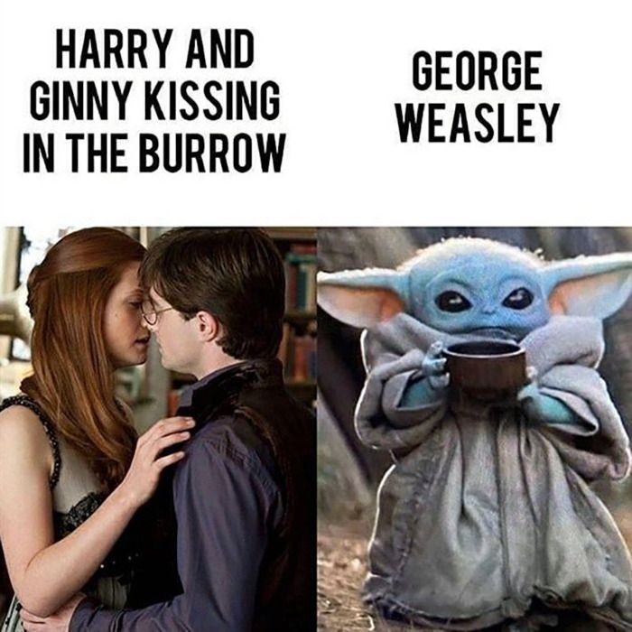HARRY AND GINNY KISSING vfgggfgv IN THE BURROW