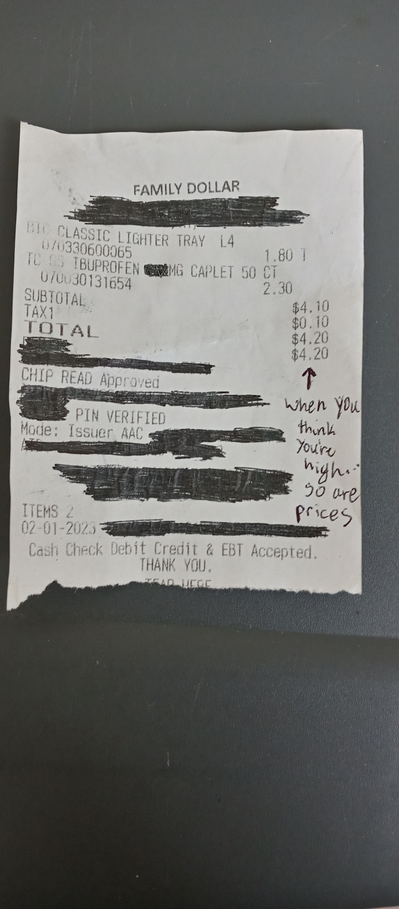 FAMILY DOLLAR 11330600 16Uf 1030131654 Hhenls Yoy M 20 ure i s 2 P g hit Credit EBT Accepted THANK YOU