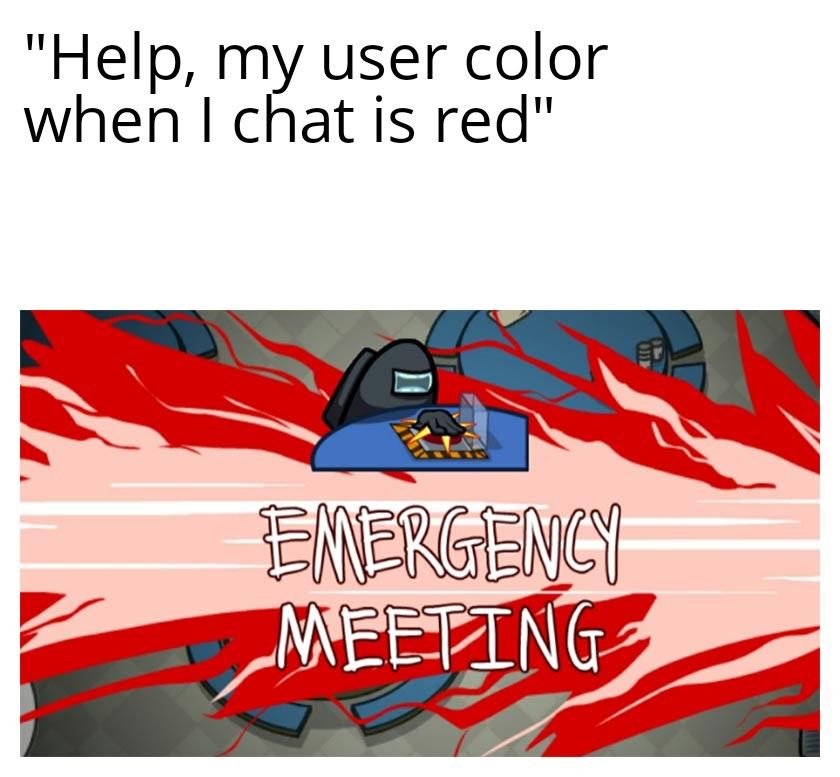 Help my user color when chat is red