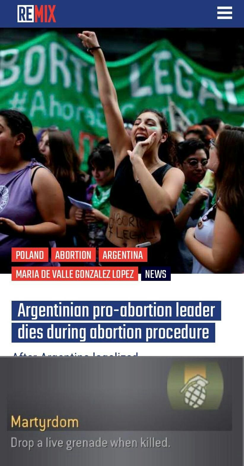 Argentinian pro abortion leader dies during abortion procedure ETa s ey Drop a live grenade when killed