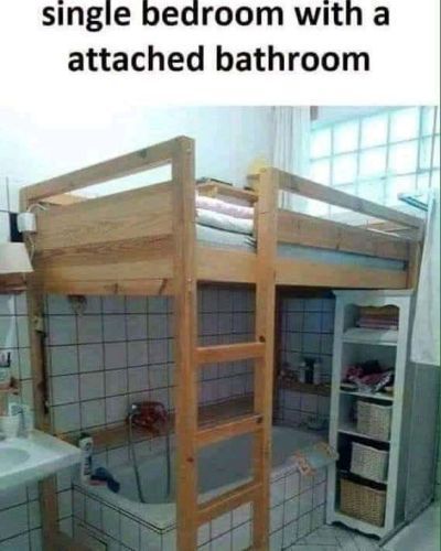 single bedroom with a attached bathroom