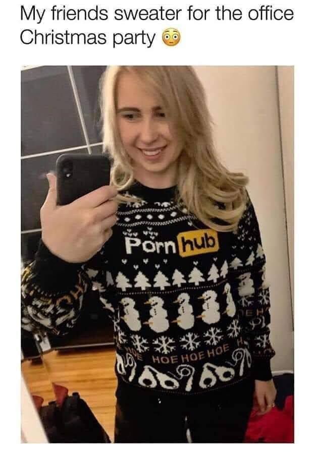 My friends sweater for the office Christmas party