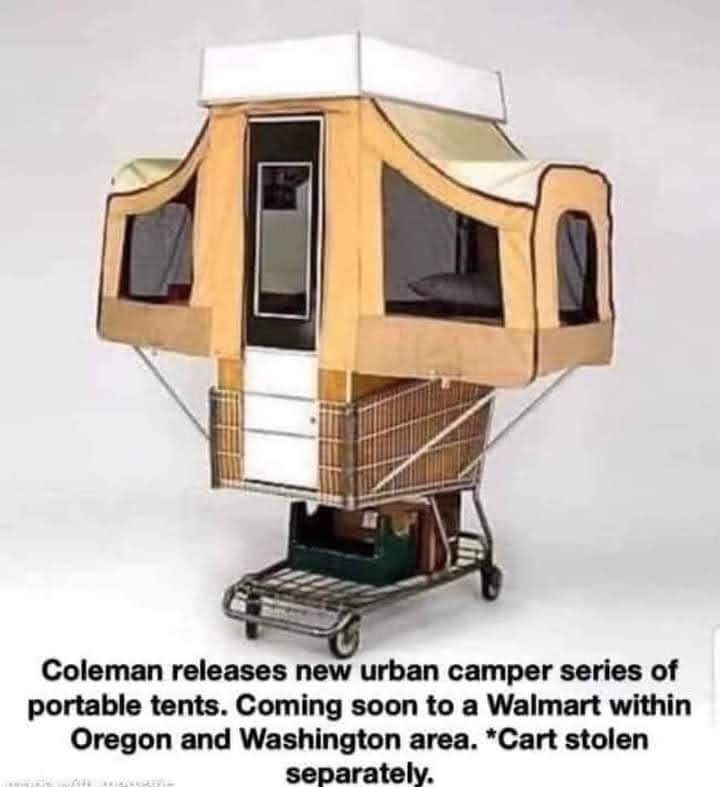 Coleman releases new urban camper series of portable tents Coming soon to a Walmart within Oregon and Washington area Cart stolen separately