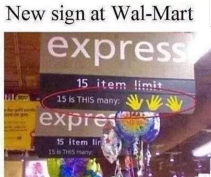 New sign at Wal Mart