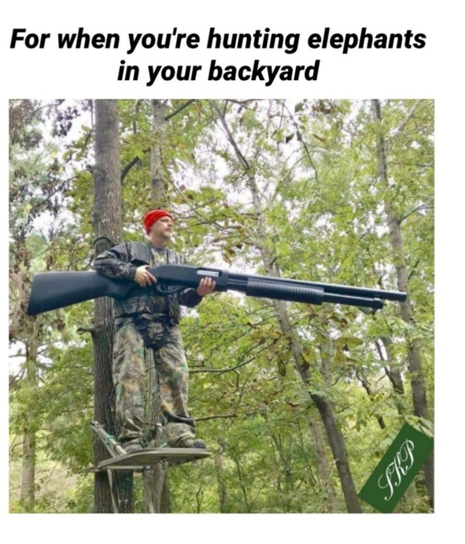 For when youre hunting elephants in your backyard