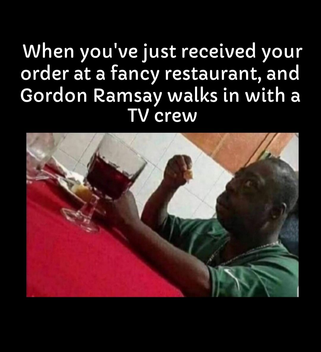 L TTa RVZC YV R VIR VRS A YToT TAV Lo RVZeTU order at a fancy restaurant and eleY e eTo W T4 R WAVVEI VIR T RVVITd JF TV crew