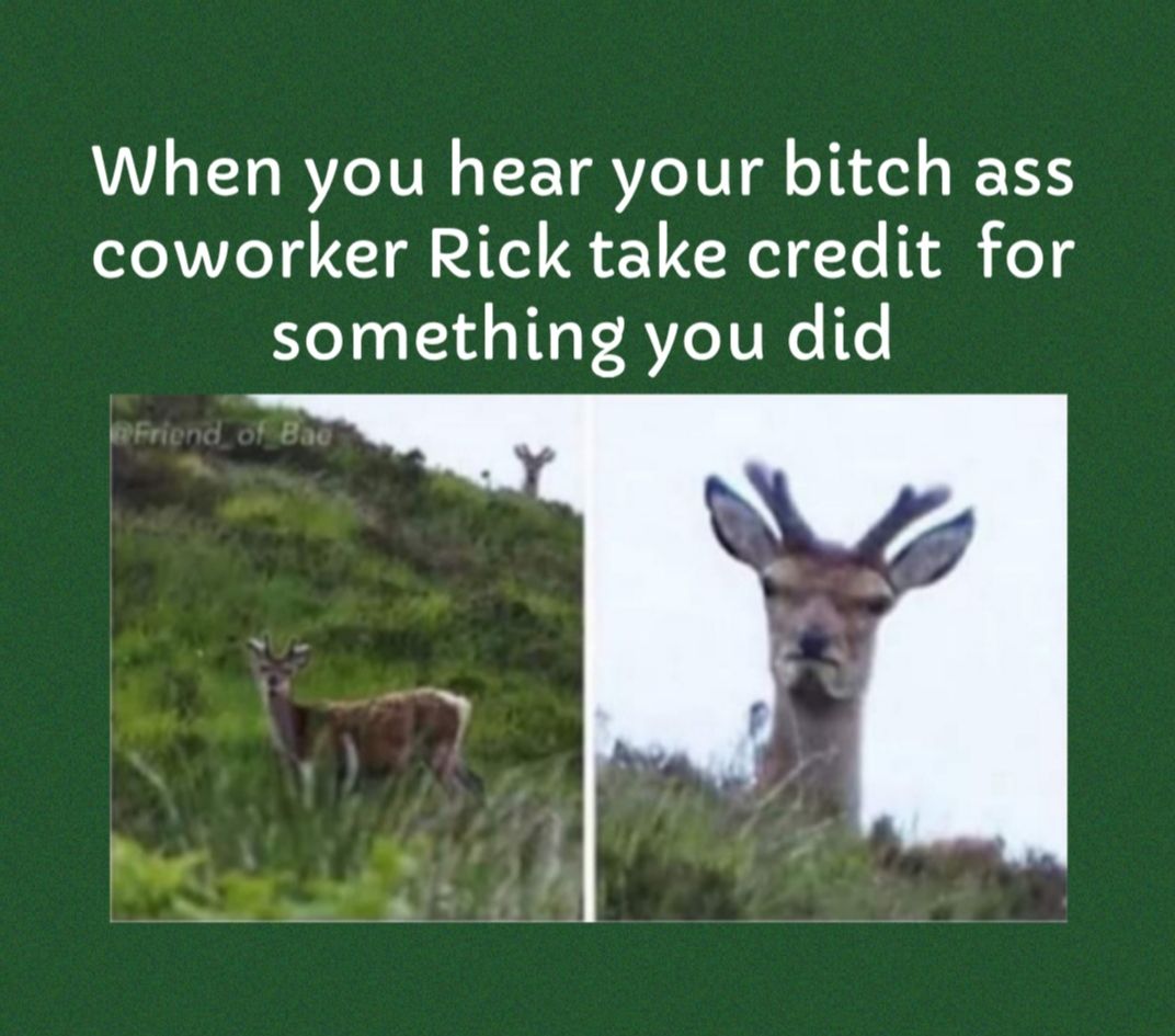 When you hear your bitch ass coworker Rick take credit for something you did