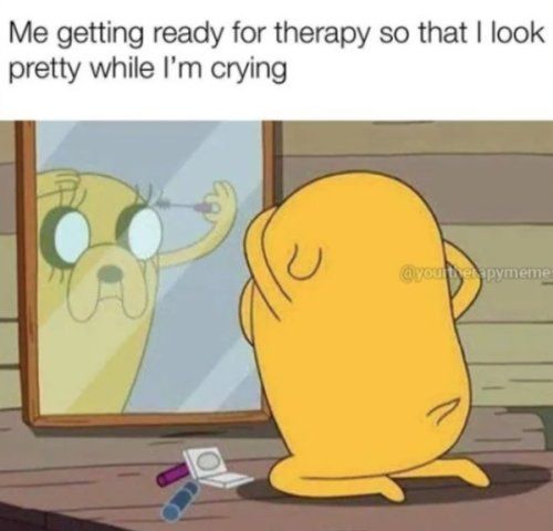 Me getting ready for therapy so that look pretty while Im crying