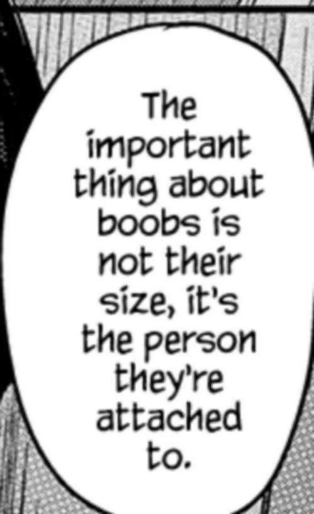 important thing about boobs is not their size its the person theyre attached to