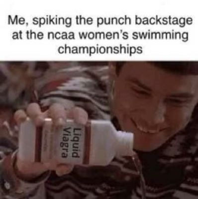 Me spiking the punch backstage at the ncaa womens swimming championships