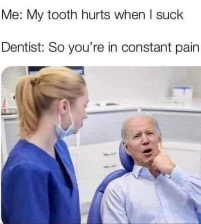 Me My tooth hurts when suck Dentist So youre in constant pain