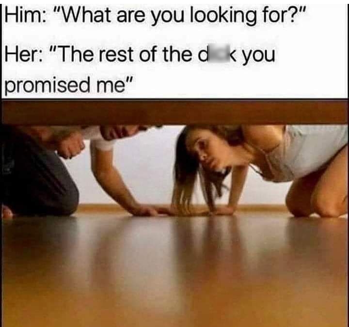 Him What are you looking for Her The rest of the dick you promised me