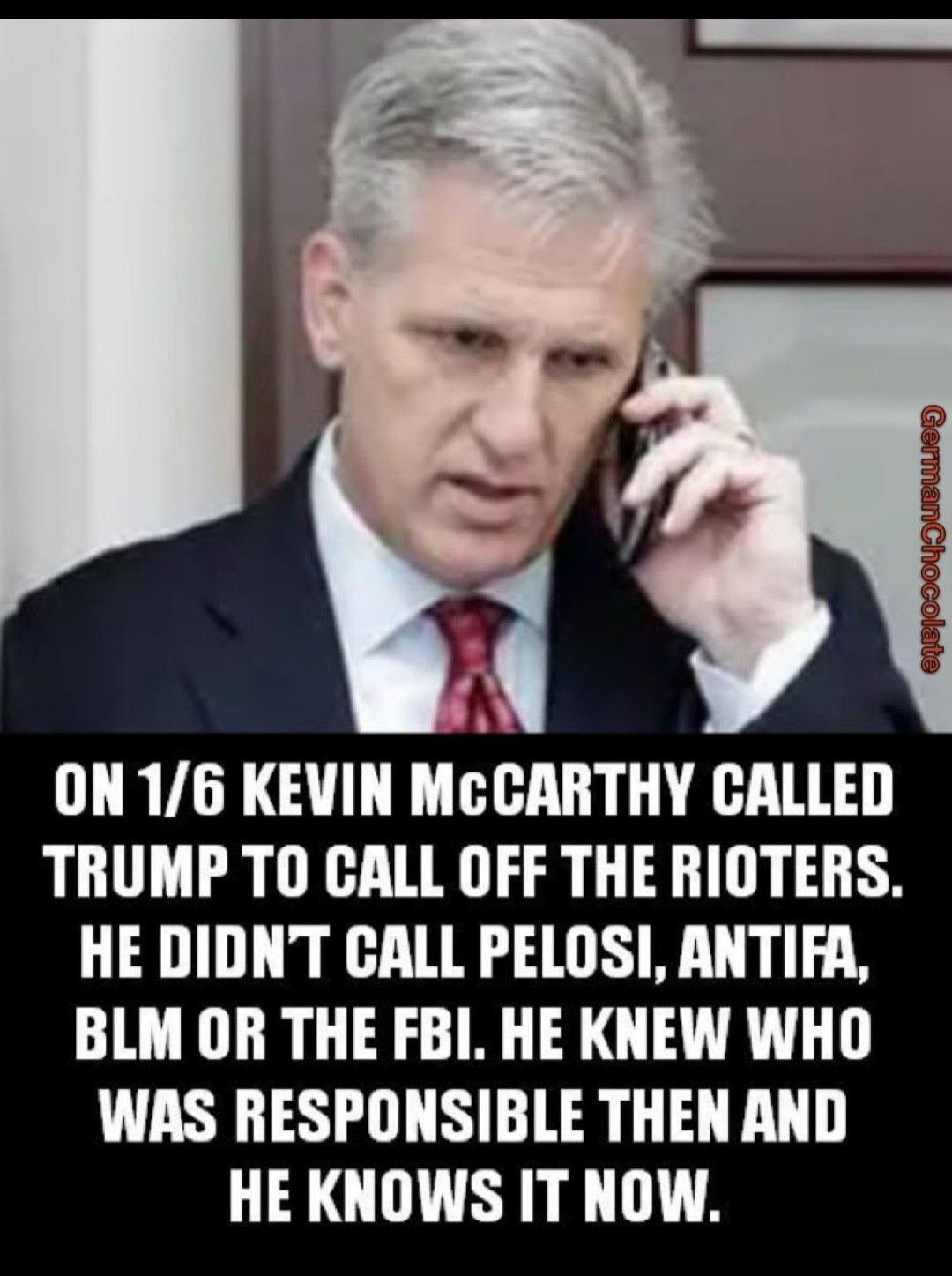 YB0o0YDHUBLLIOD ON16 KEVIN McCARTHY CALLED TRUMP TO CALL OFF THE RIOTERS HE DIDNT CALL PELOSI ANTIFA BLM OR THE FBI HE KNEW WHO WAS RESPONSIBLE THEN AND HE KNOWS IT NOW