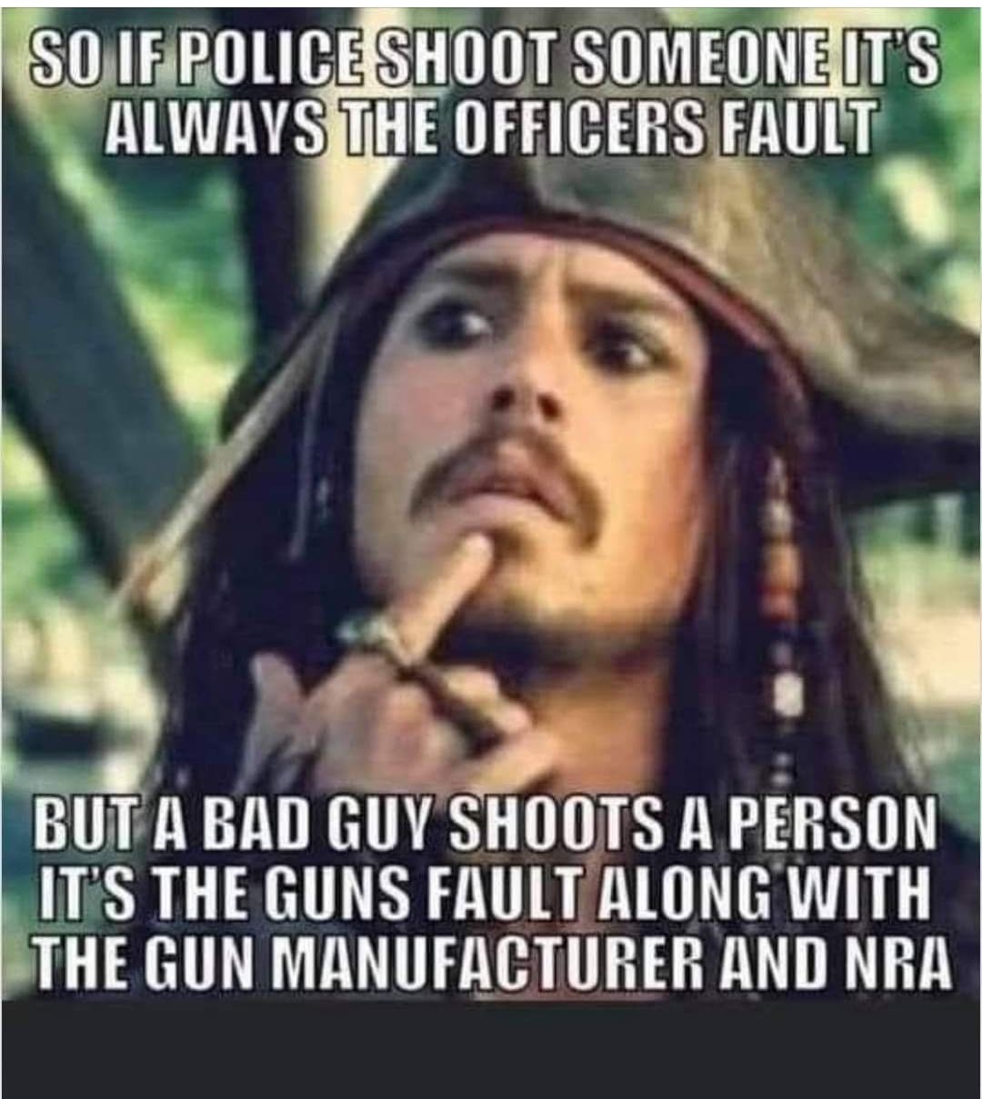 lWAVS THE BFFICERS HUlT BUT A BAD GUV SHOOTS A PEHSGN ITS THE GUNS FAULTALONG WITH THE GUN MANUFACTURER AND NRA