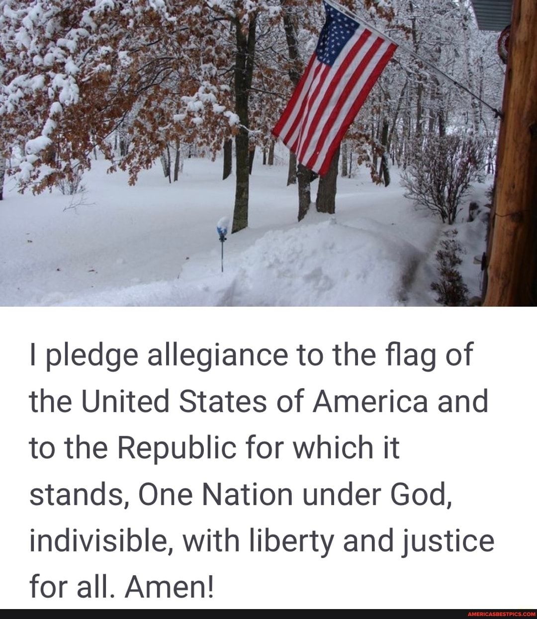 pledge allegiance to the flag of the United States of America and to the Republic for which it stands One Nation under God indivisible with liberty and justice for all Amen I T T T