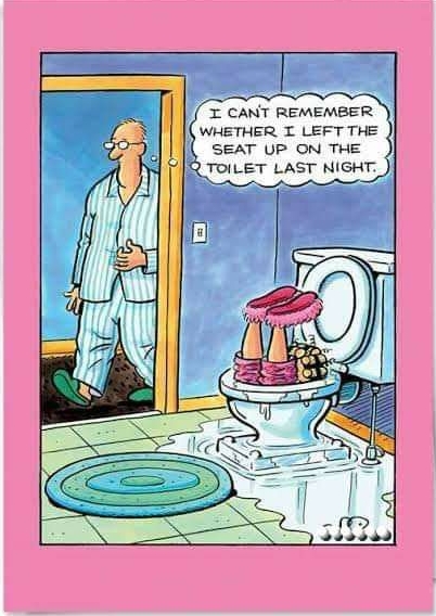 SEAT UP ON THE TOILET LAST NIGHT A A i T CANT REMEMBER WHETHER I LEFT THE