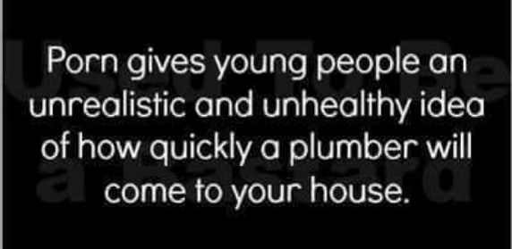 Porn gives young people an VIalatolTeXolaTo NTalaTToll1aVATe To of how quickly a plumber will come fo your house