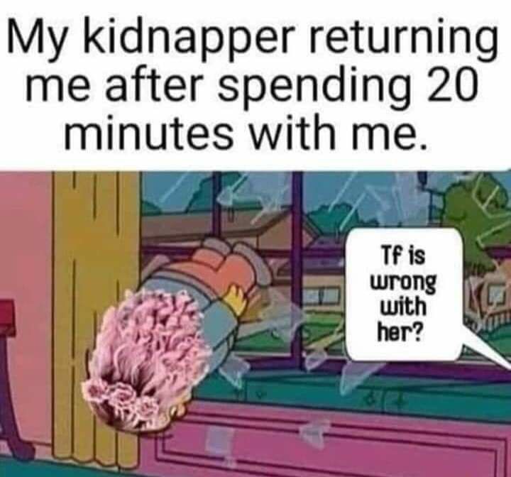 My kidnapper returning me after spending 20 minutes with me