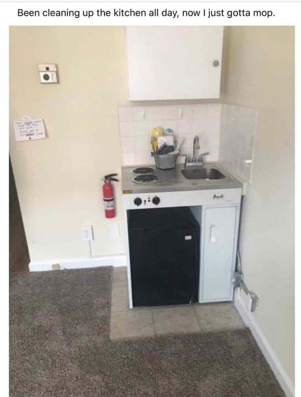 Been cleaning up the kitchen all day now just gotta mop