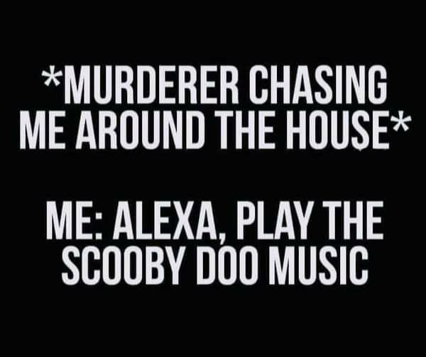 MURDERER CHASING ME AROUND THE HOUSE ME ALEXA PLAY THE SCO0BY DOO MUSIC