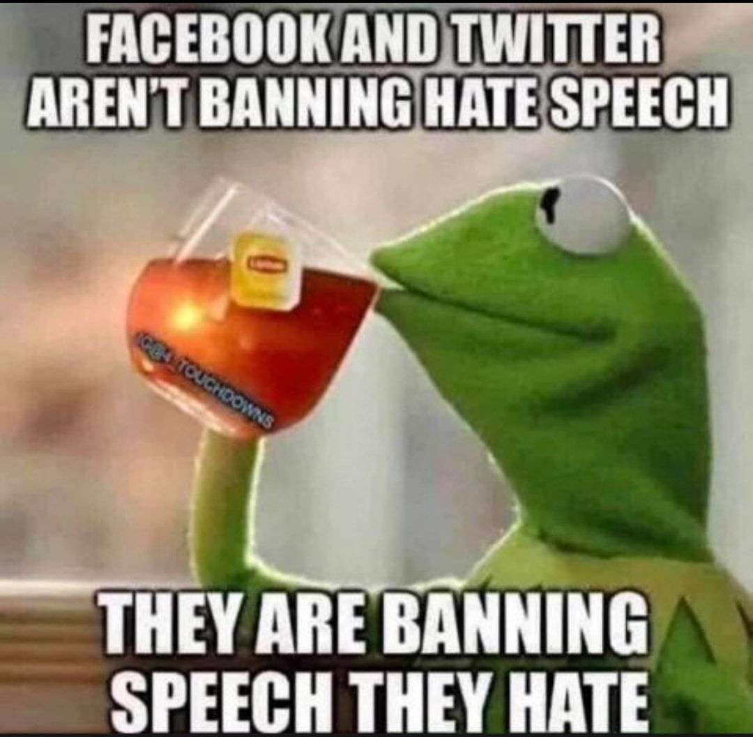 FACEBOOKANDTWITTER THEY ARE BANNING SPEECH THEY HATE
