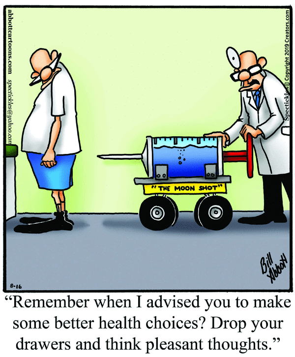 Remember when I advised you to make some better health choices Drop your drawers and think pleasant thoughts