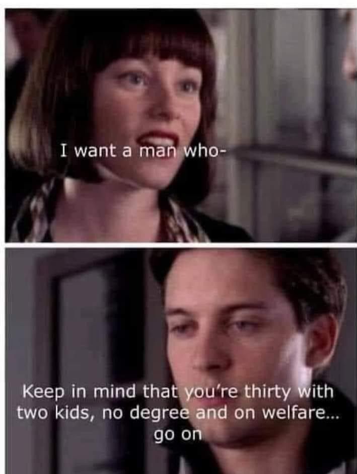 re thlrti h Keep in mind tha on welfare two kids no degre go o B _