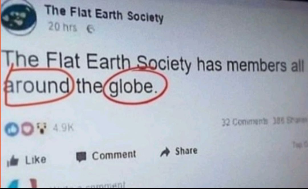 The Flat Earth s 0N EEo QOW Like W Comment A Share i