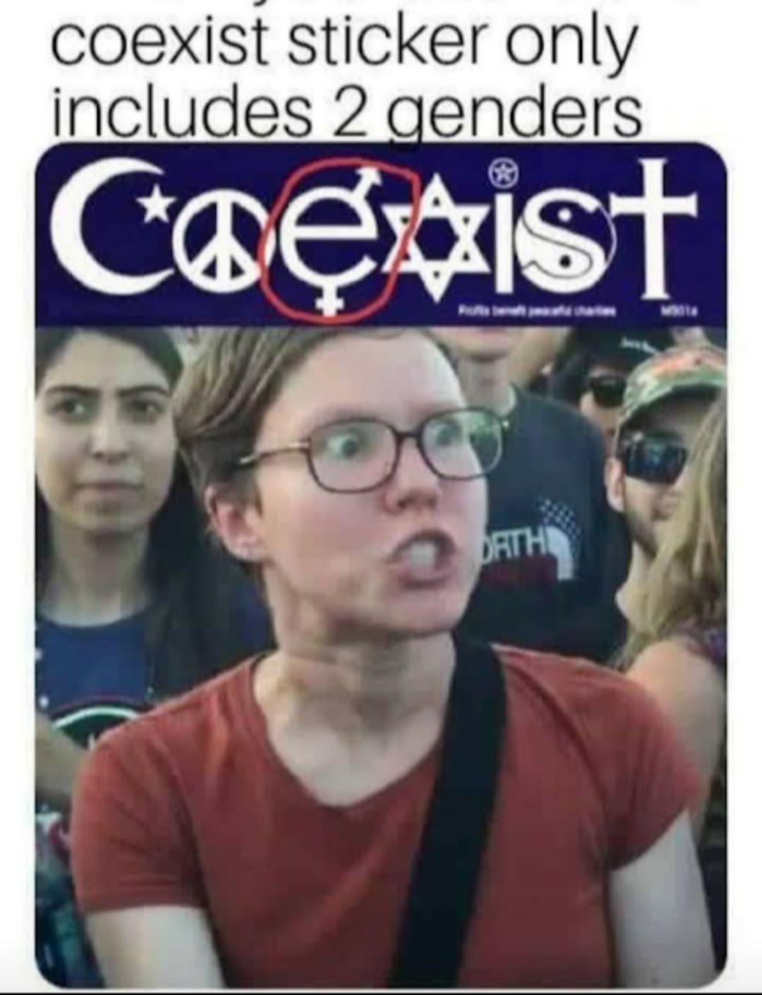 coexist sticker only includes 2 genders