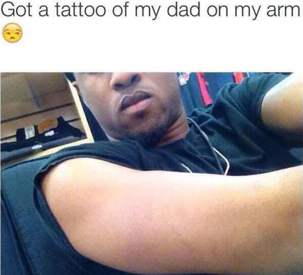 Got a tattoo of my dad on my arm