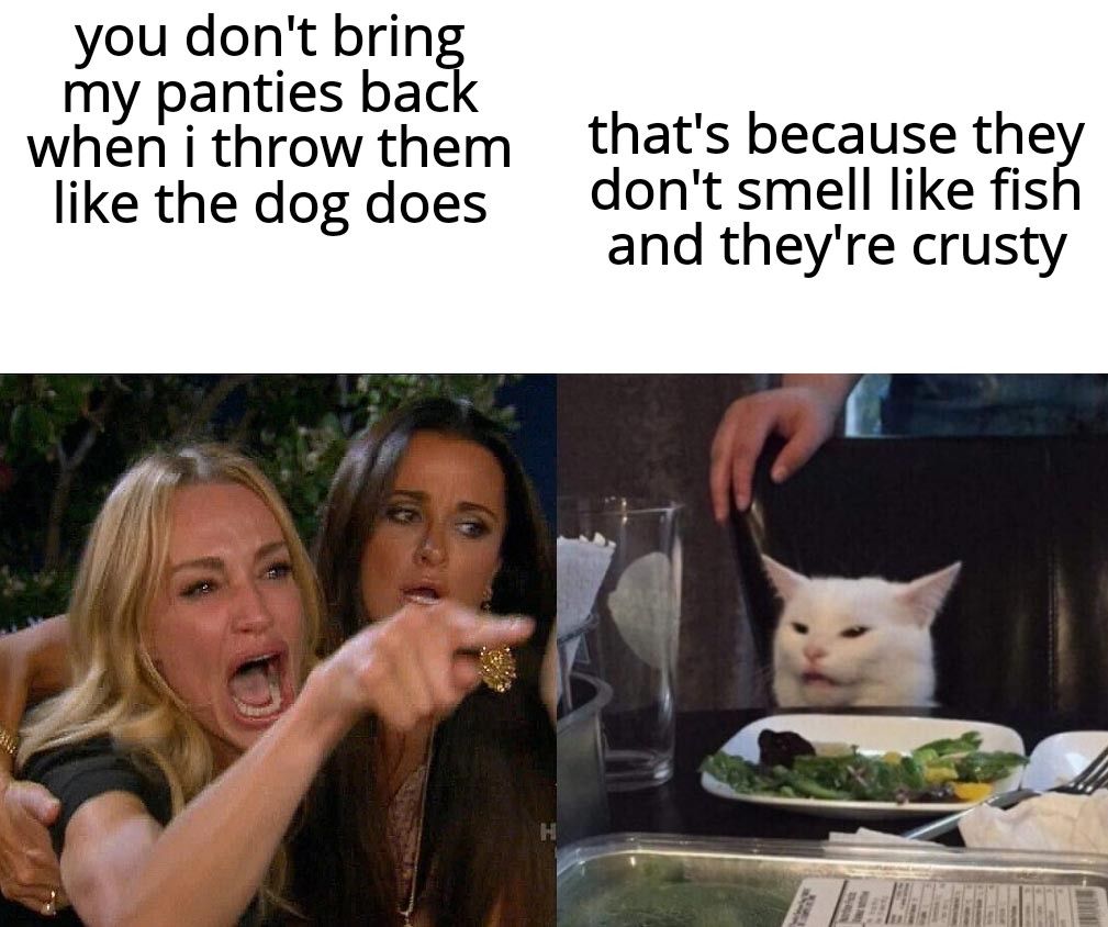 you dont brin my panties bac whgnpi throw them thats because the like the dog does dont smell like fis and theyre crusty