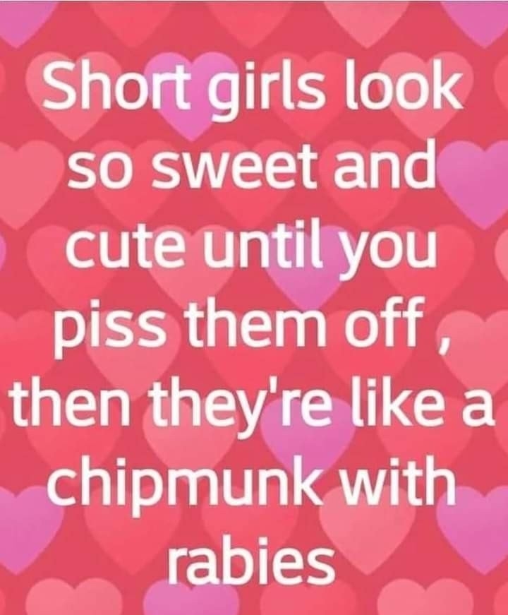Short girls look so sweet and cute until you ISR GE T il 1R OGEA N LCE chipmunkwith rabies