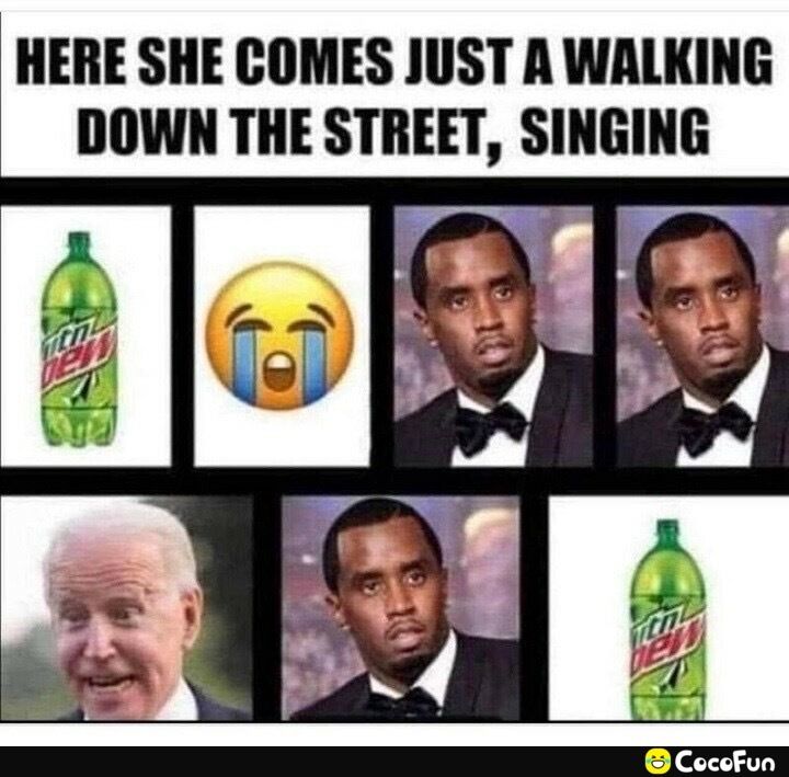 HERE SHE COMES JUST A WALKING DOWN THE STREET SINGING