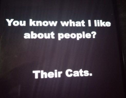 You know what like about people Their Cats