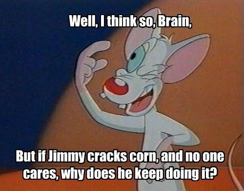 Well 1 thinksoBrain Butif Jimmy cracks cornand no one cares why does he keen doing it
