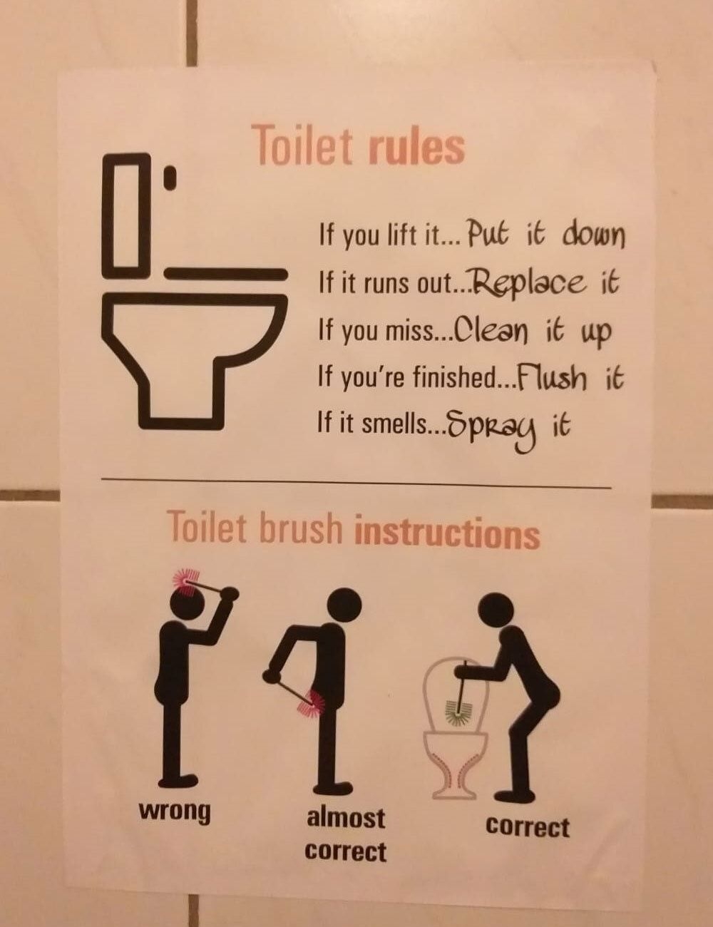 If you lift it Put i down it runs out Replace it If you missClean it up If youre finishedFlush it If it smells Bpksi it N instructions 13 wrong almost correct correct R o ek T