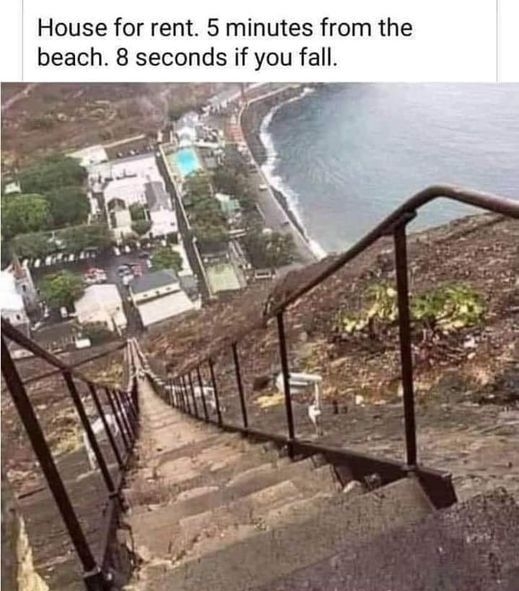 House for rent 5 minutes from the beach 8 seconds if you fall