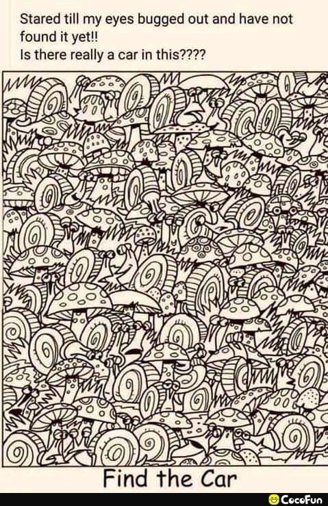 Stared till my eyes bugged out and have not found it yet Is there really a car in this