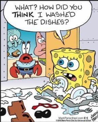 WHAT How DID You THINK T WASHED THE DISHES