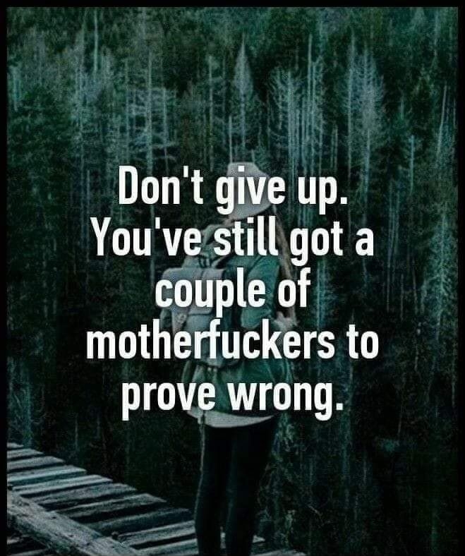 TR ww 1 1 i Dont give up Youvggtif gota cotple of motherfuckers to prove wrong