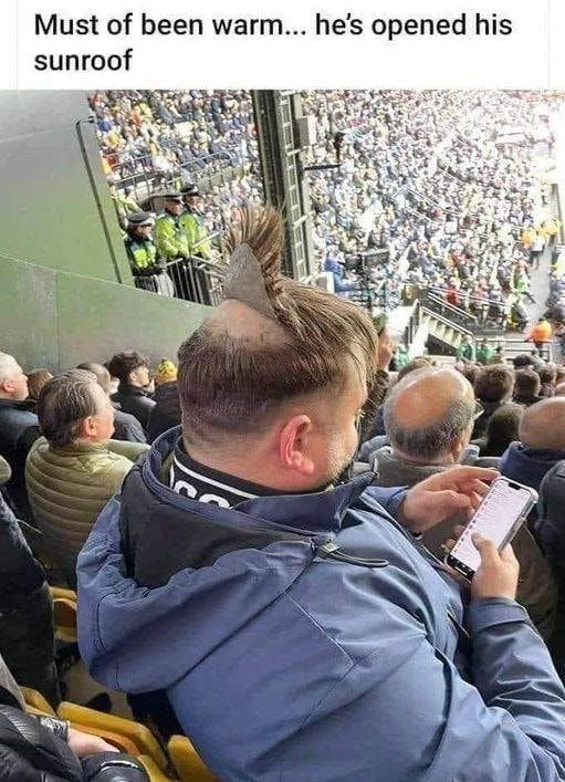 Must of been warm hes opened his sunroof
