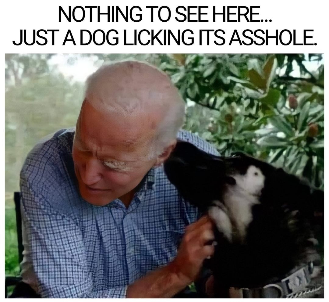 NOTHING TO SEEHERE JUST A DOG LICKING TS ASSHOLE
