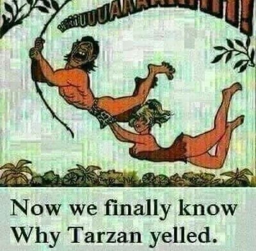 Now we finally know Why Tarzan yelled